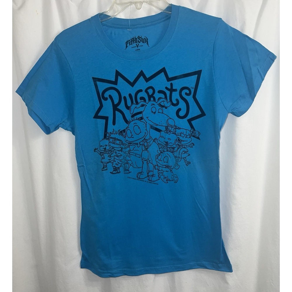 Nickelodeon Rugrats Graphic T-Shirt Blue Characters Size Large by Fifth Sun - Picture 1 of 4